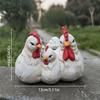 Three Chicken Statues Courtyard Farmhouse Kitchen Decoration Animal Statues Resin Handicrafts