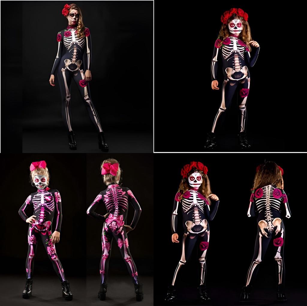 Soft And Stretchy Women Skeleton Skinny Catsuit For Cosplay
