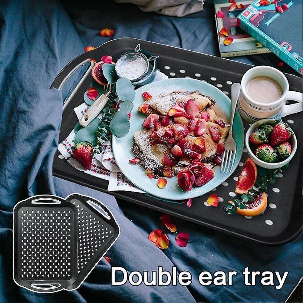 .Dishwasher Safe Serving Tray - Anti-Slip Grip Surface, Heat Resistant, Non-Slip Bottom for Secure Use