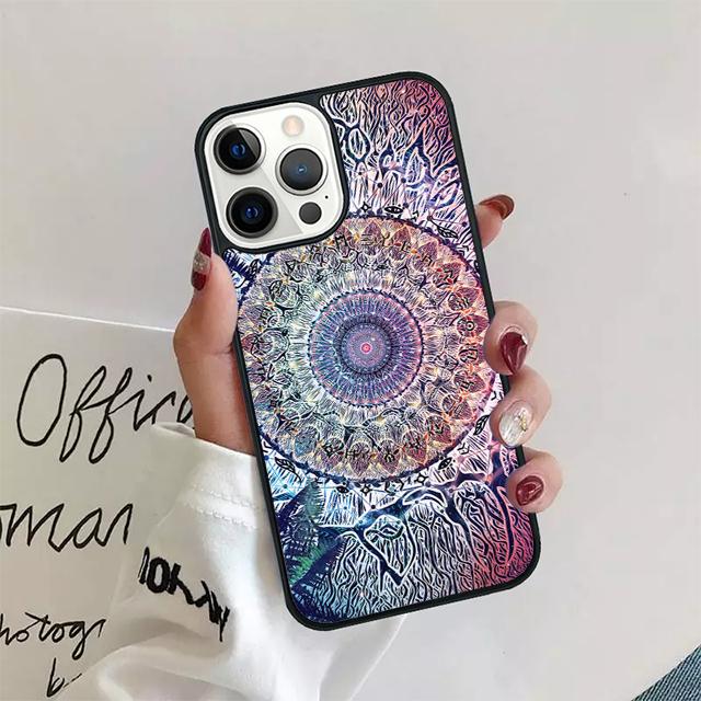 Mandala Sun Flower Retro Floral Phone Case Cover For iPhone 17 Air 15 16 14 13 12 Pro Max 11 Pro Max Plus Coque