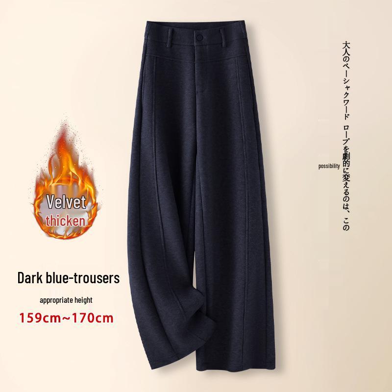 Women's Gray Cashmere Scimitar Wide-Leg Trousers – Fleece-Lined Wool for Autumn/Winter 2025
