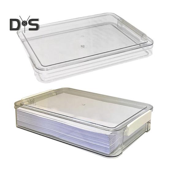 File Storage Box Plastic Snap-On Design Stackable Transparent Document Storage Box Large Capacity File Organizer