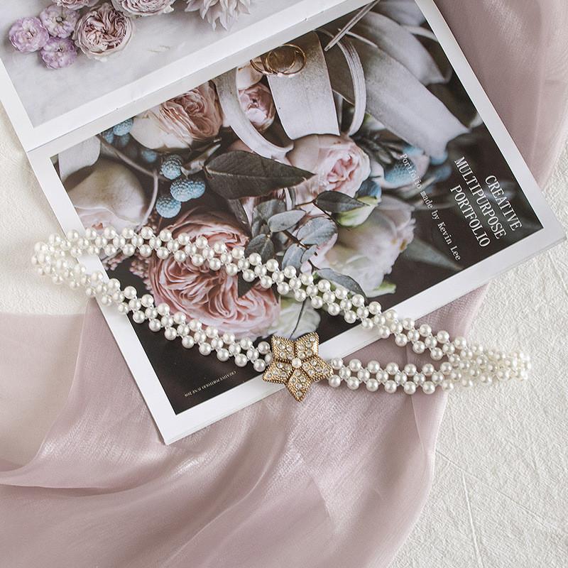 

Youthful Pearl Waist Band For Women With Metal Elements And Versatile Design For Daily Use Pentagram