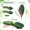 Faux Orchid Leaves, 2 Pack 8 Inch Artificial Phalaenopsis Stems Leaf Real Touch Orchids Leaf Artificial Cymbidium Flower Foliage Real Latex Touch