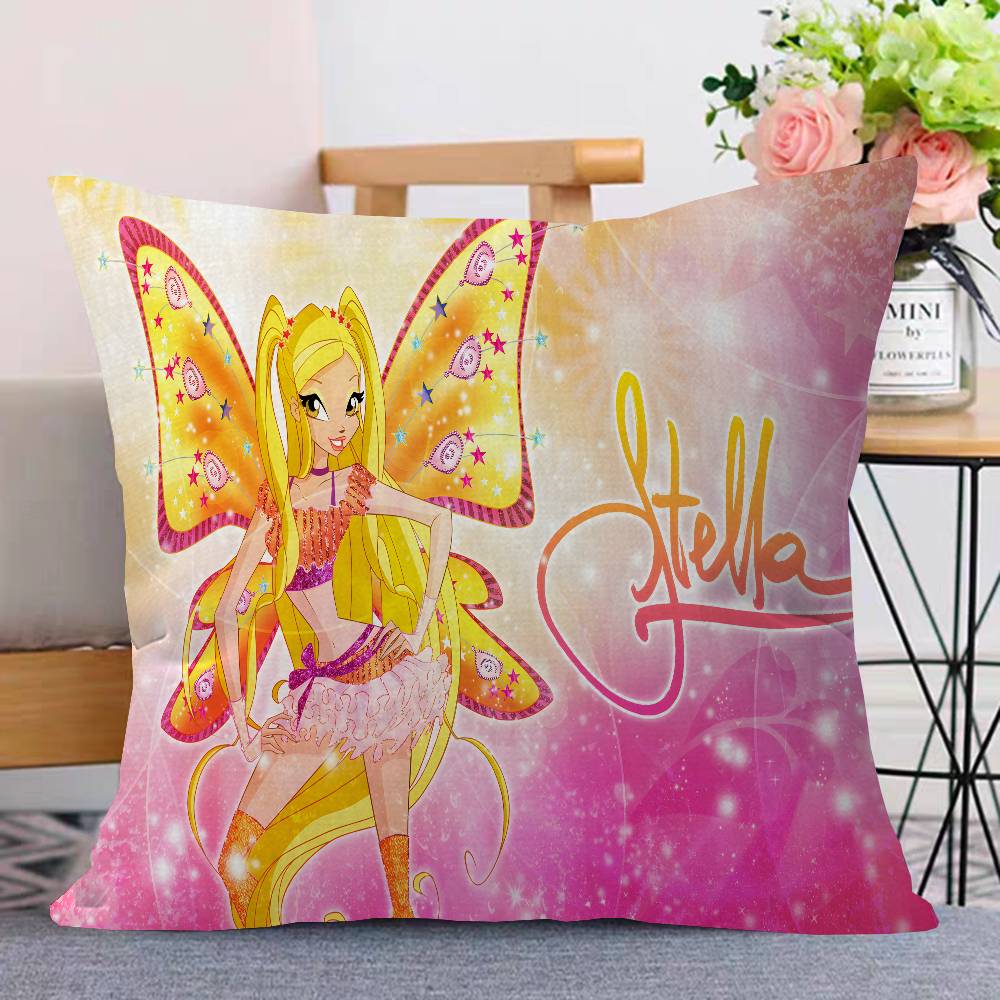 Girl W-Winx Clubs Pillow Cover Sofa Cushion Cover Home Room Decoration Children Gift