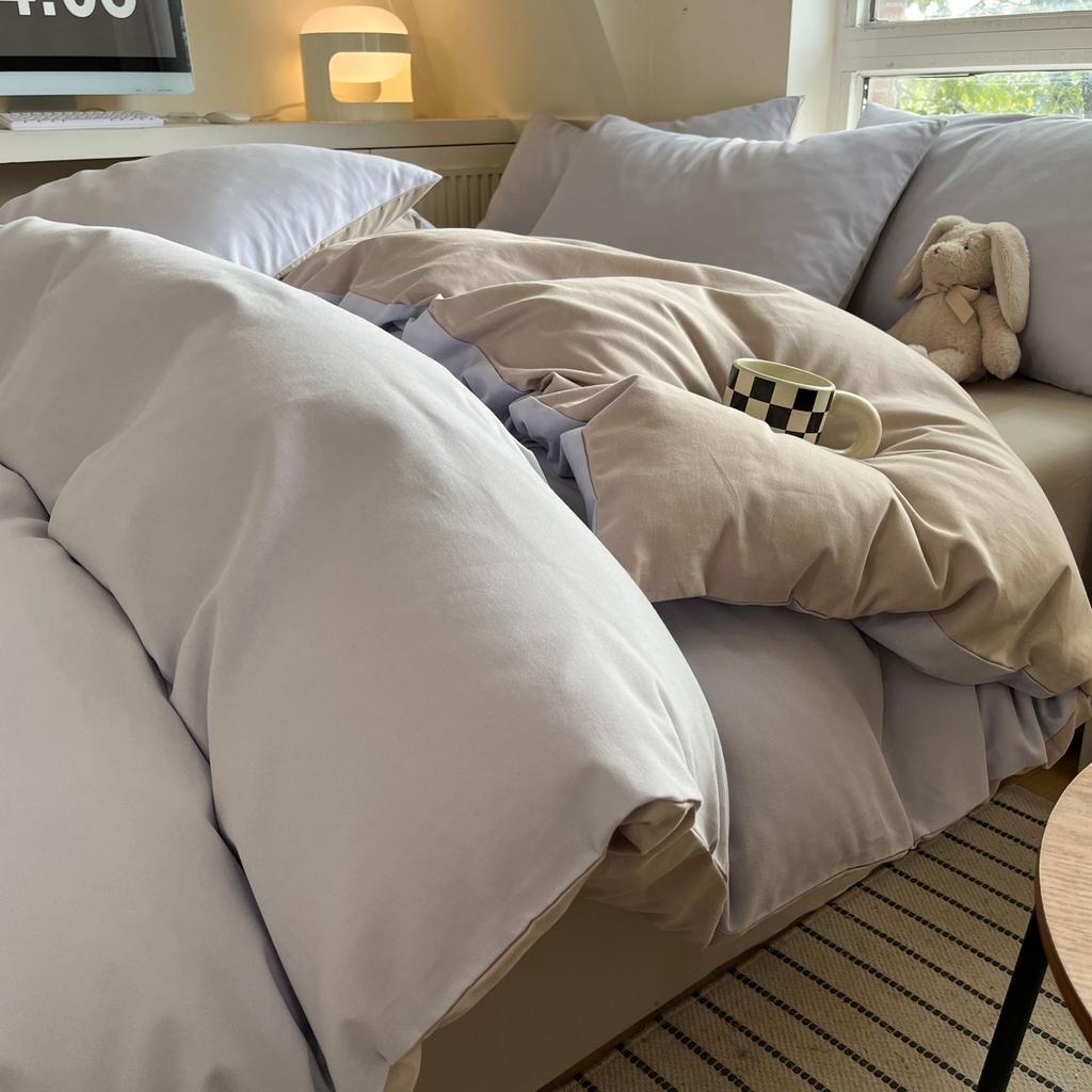 Bedding Four-piece Set Printed Skin-friendly Water Wash Sheets Quilt Cover Pillowcase Set