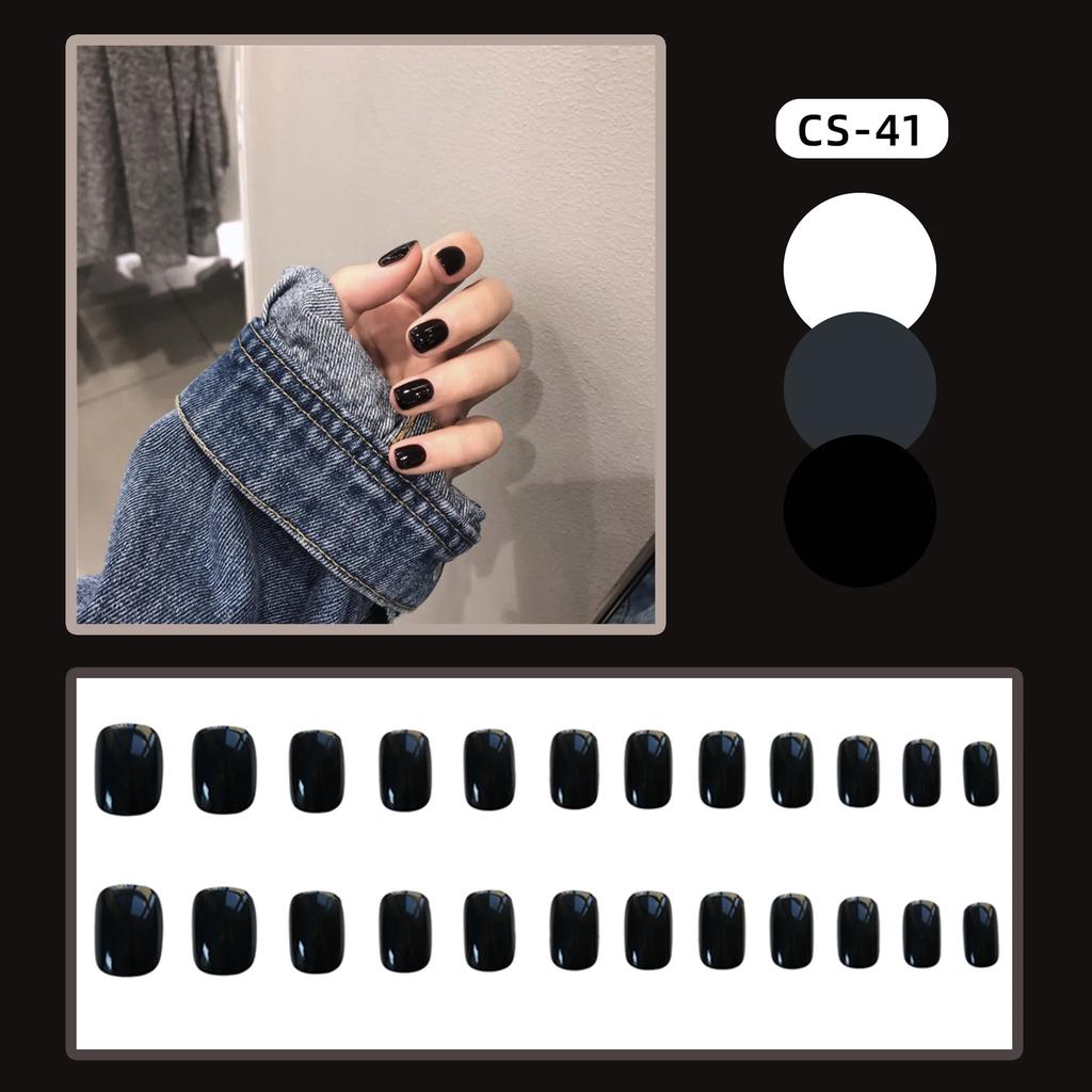 24Pcs French Tip Extra Long Ballerina Press On Nails Detachable Artificial Fake Nails Wearable Nail Art Tips
