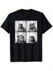 Mens Fun Capybara Photo Design  Casual Crew Neck TShirt with Fun Animal Prints On All Four Sides Pure Cotton Couple TShirt