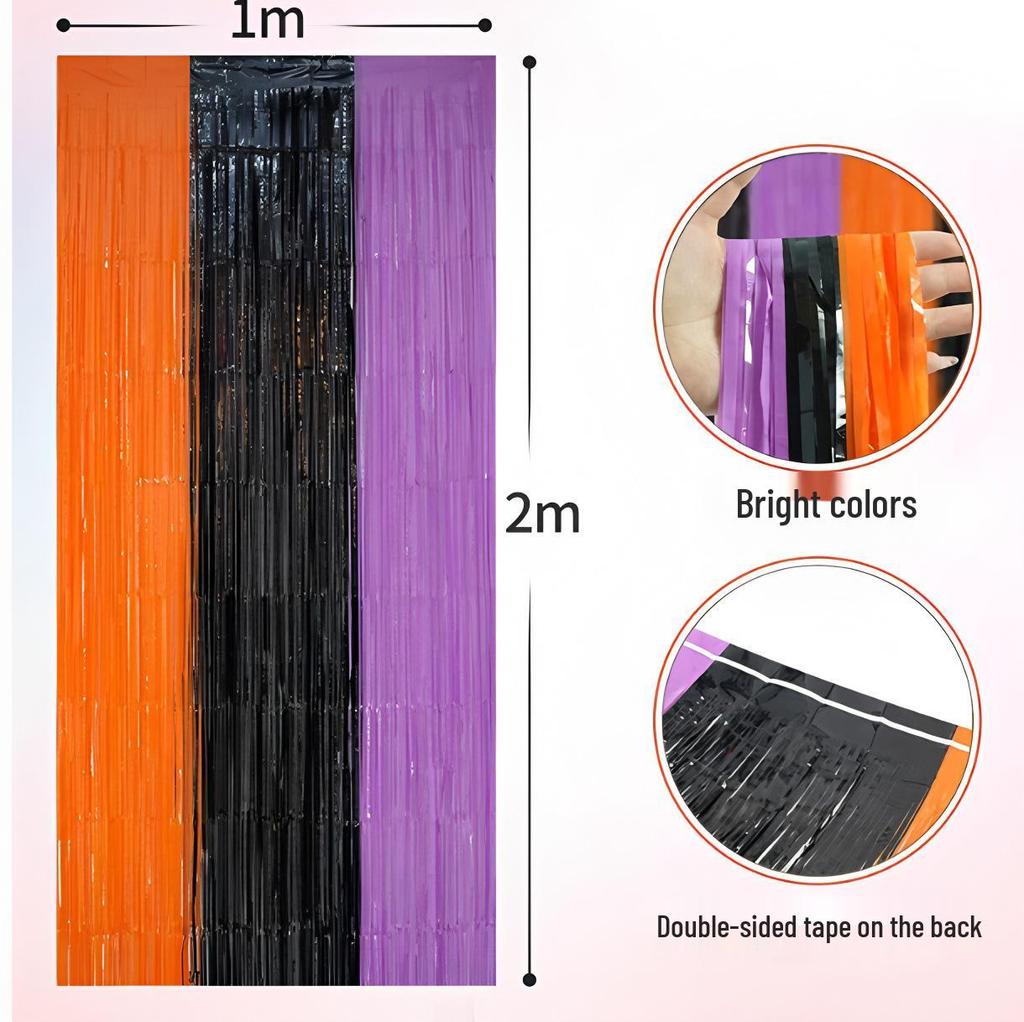 2x1m Children's Party Wedding New Year Laser Rain Silk Door Curtain Decoration