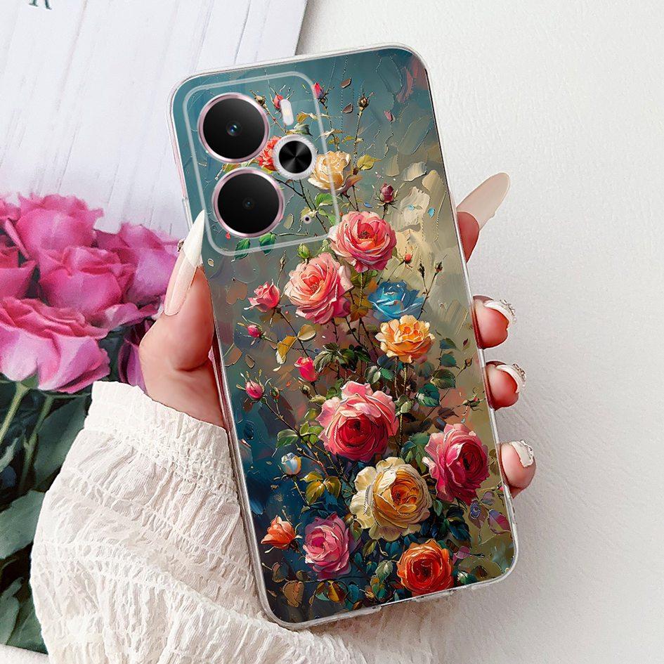 Case For Realme 14 5G New Stylish Rose Butterfly Moon Soft Silicone Cover Coque For Realme14 14X 14T Bumper Realme14T 14 X Funda