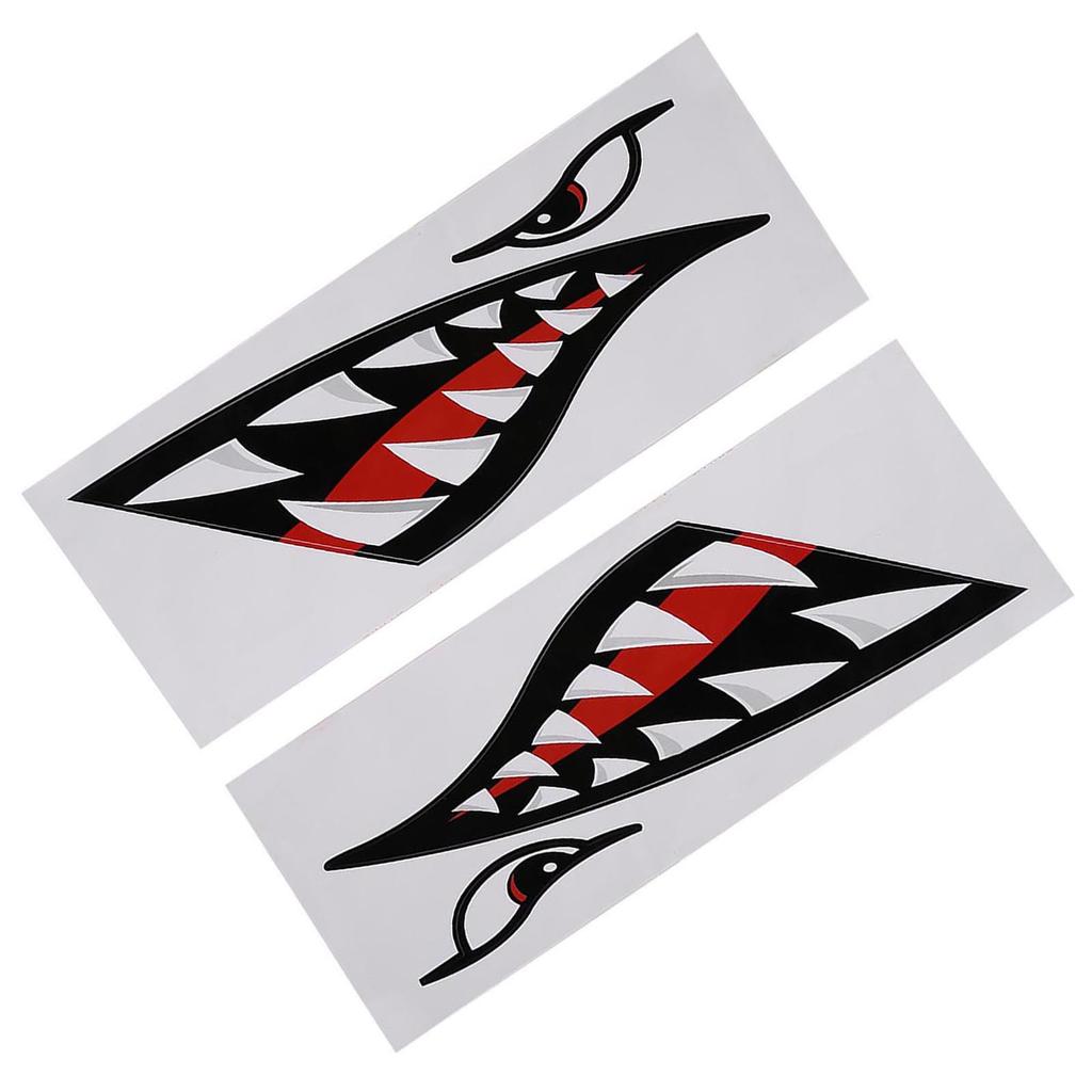 2 st Vattentäta DIY Roliga Hajtänder Mun Klistermärke Dekal Bil Kajak Båt Lastbil Dekoration