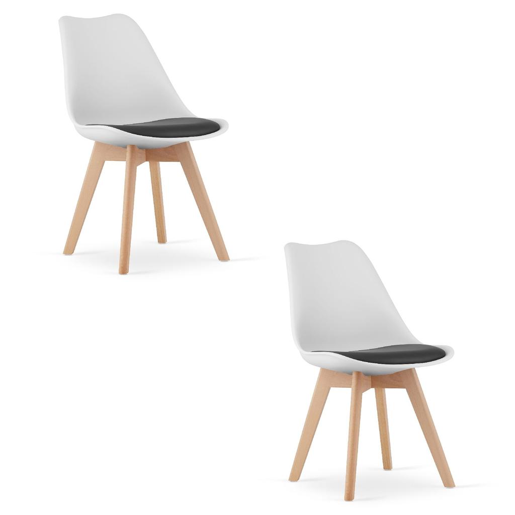 MARK Chair Black and White / Natural Legs X 2
