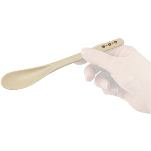 Skater Chopsticks and Spoon Combo Set, 18cm, Antibacterial, Bento Box, Adult Size, Silent Silicone Cushion, Made in Japan, Pompon's Bear CCS3SAAG-A