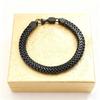 Vintage Black Metal Braided Bracelet Stainless Steel Chain Jewelry For Men Cool Gothic Style Daily Casual Wear