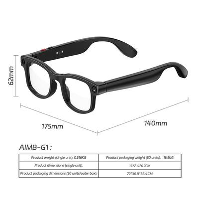 Inteligentne okulary G1 z połączeniami Bluetooth i asystentem głosowym AI, kamera, wideo, okulary z soczewkami blokującymi niebieskie światło