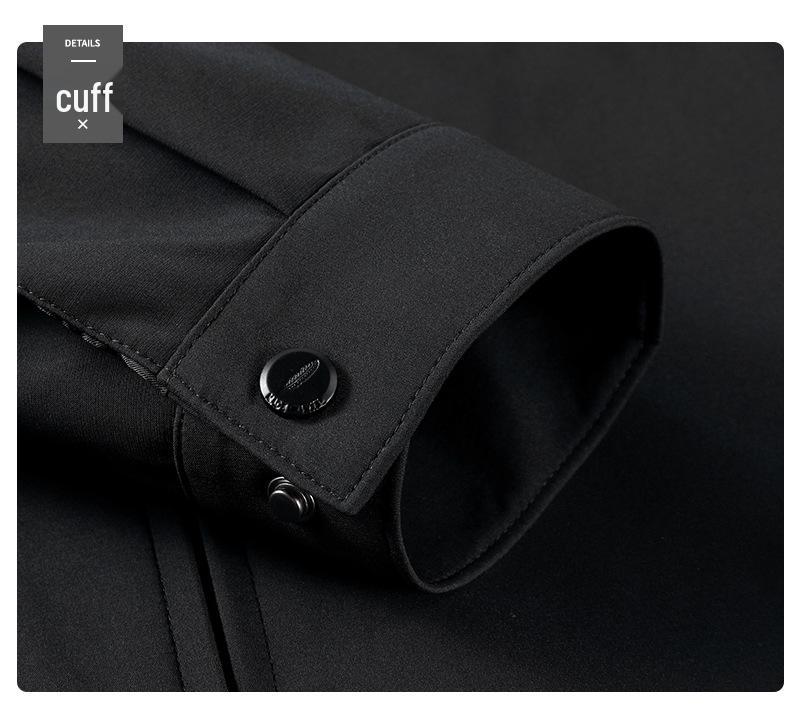 Men's High-End Windproof Jacket - Casual Spring/Autumn Coat for Middle-aged & Elderly Dads with Lapel Business Style