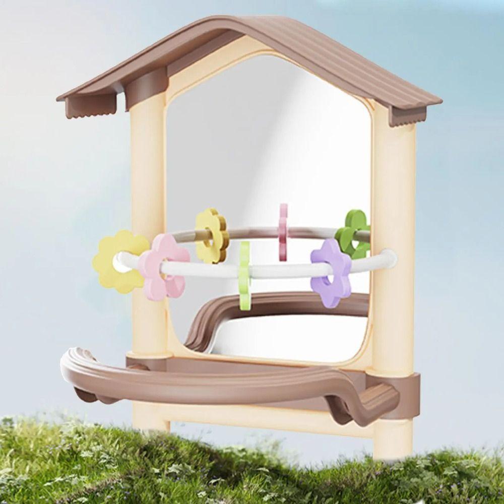 Wear-resisting Bird Mirror with Perch Bite-resistance Bird Cage Toys  Balconies