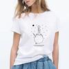 Camiseta Feminina de Manga Curta com Estampa Branca do Pequeno Príncipe