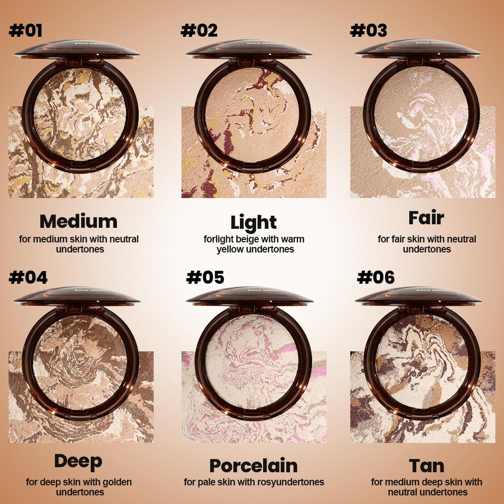 Matte Natural Finish Baked Brighten Color Correcting Powder Foundation Invisible Pore Oil-control Powder Compact