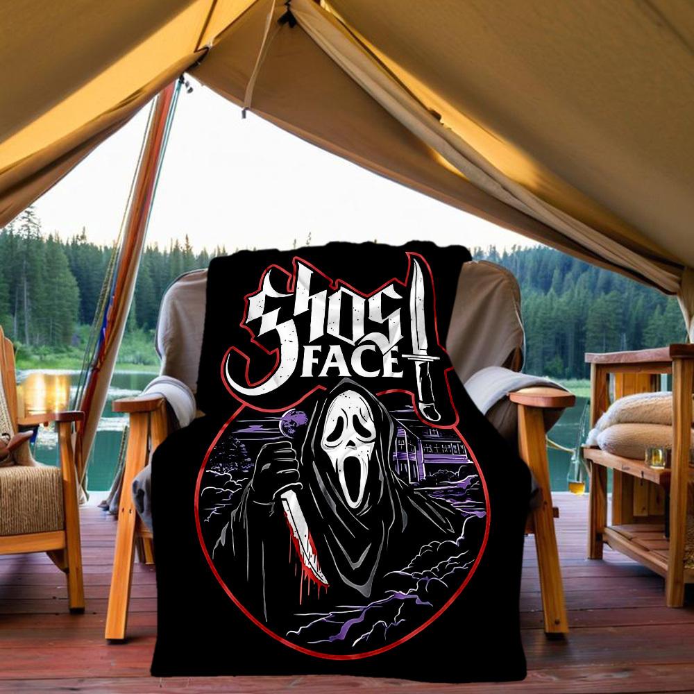 

GhostfaceScream Outdoor Flannel Throw Blanket - HD Printed Lightweight Soft Warm All-Season Blanket for Sofa, Bed, Travel, Camping 1203032 80x120cm(31x47inch)
