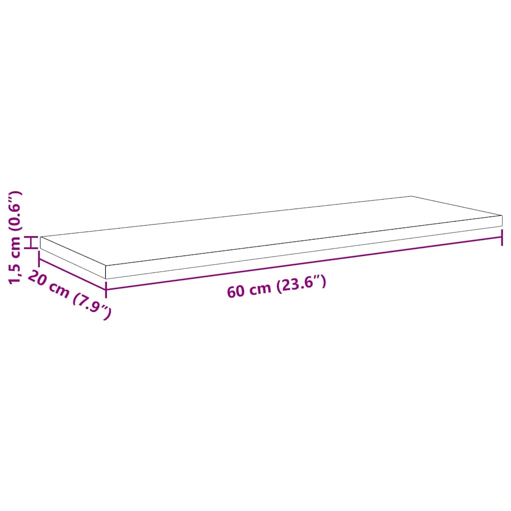 Shelf Board 4 pcs Black 60 x 20 x 1.5 cm Engineered Wood
