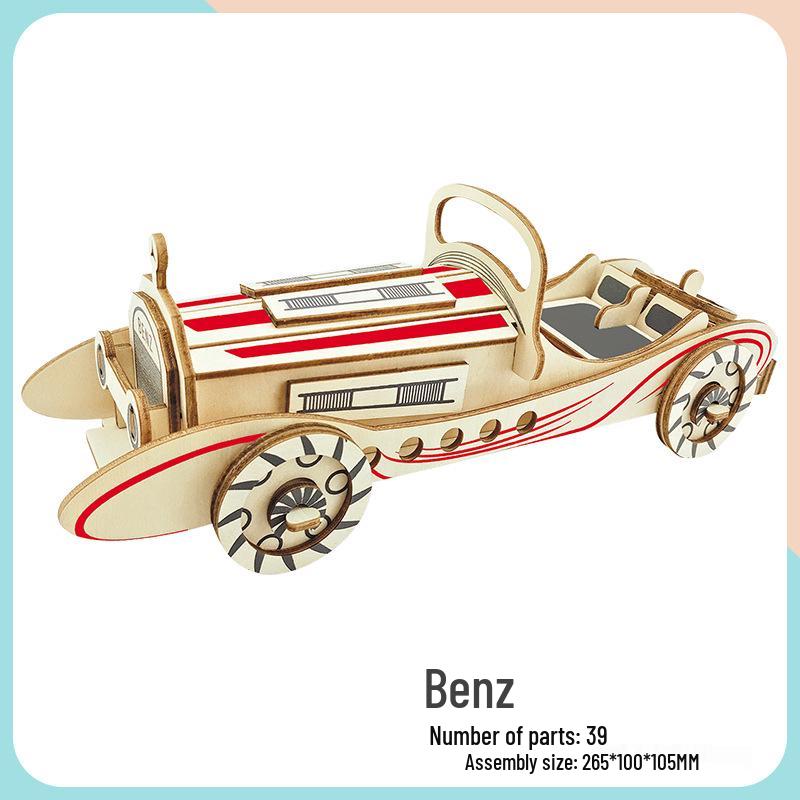 Wooden 3D Puzzle Car - Educational Handmade Toy for Kids