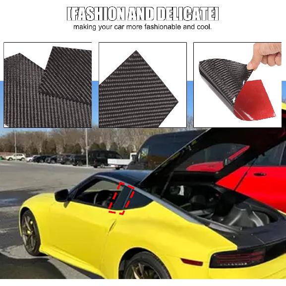 Car C-Pillar Window Panel Cover Trim Compatible with Nissan Z Fairlady 400Z RZ34 2023-2025,Soft Carbon Fiber C-Pillar Trim Molding Cover Decorative