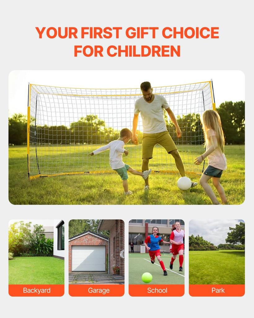 12x6 Ft Portable Soccer Goal Kids Soccer Net Carry Bag Backyard Training