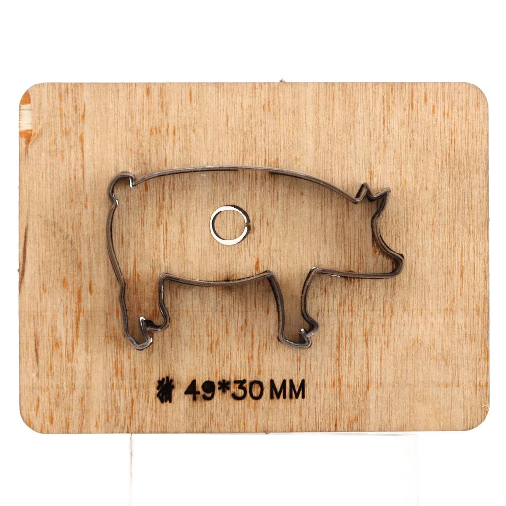 Leather Cutting Die Pig Shape 49x30mm Alloy Steel Punching Mold DIY Punch Cutter for Plastic Clay