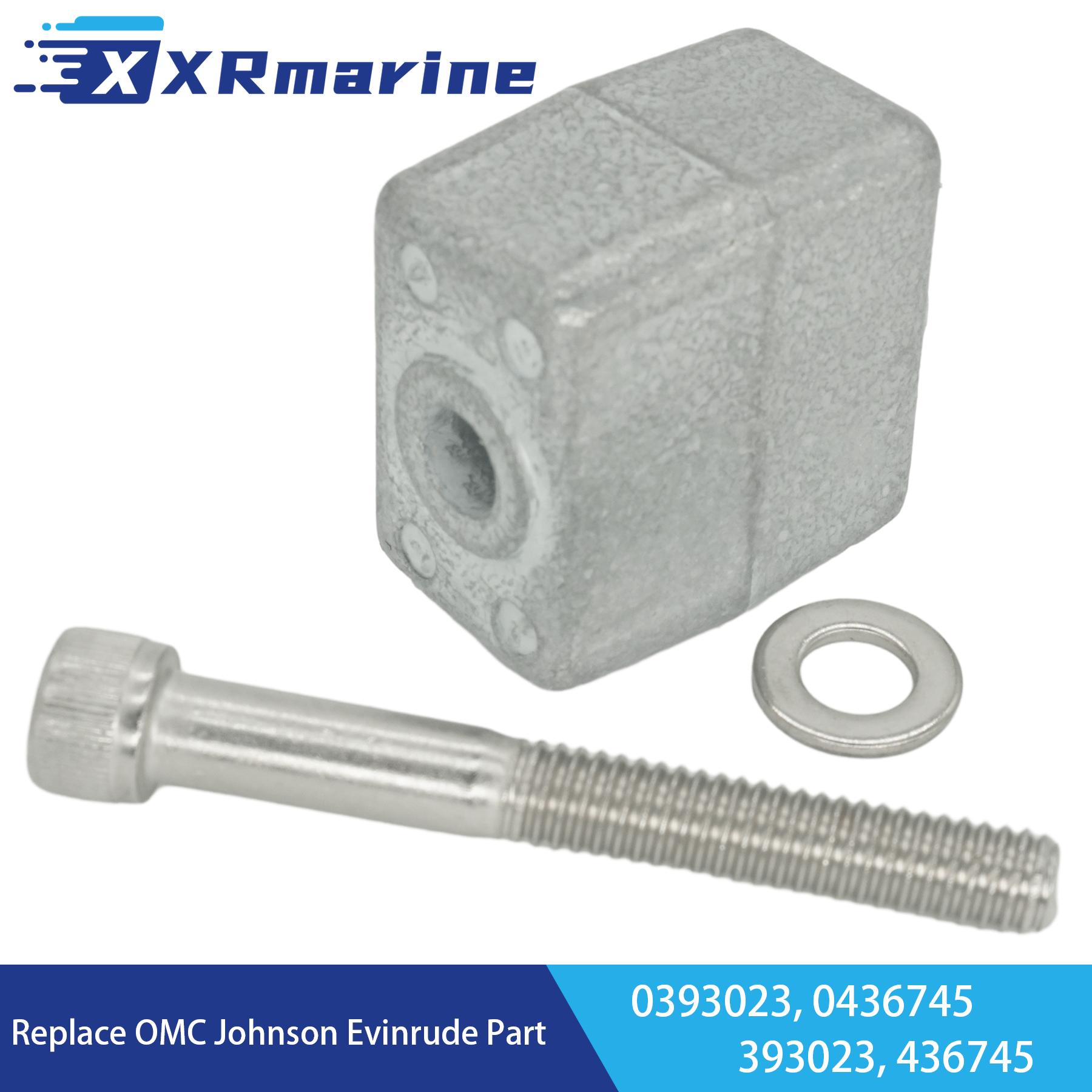 

0393023 Boat Motor Zinc Anode with Bolt for OMC Cobra Johnson Evinrude BRP 3-235 HP Outboard Engine Drive System 0436745 393023 0393023 436745