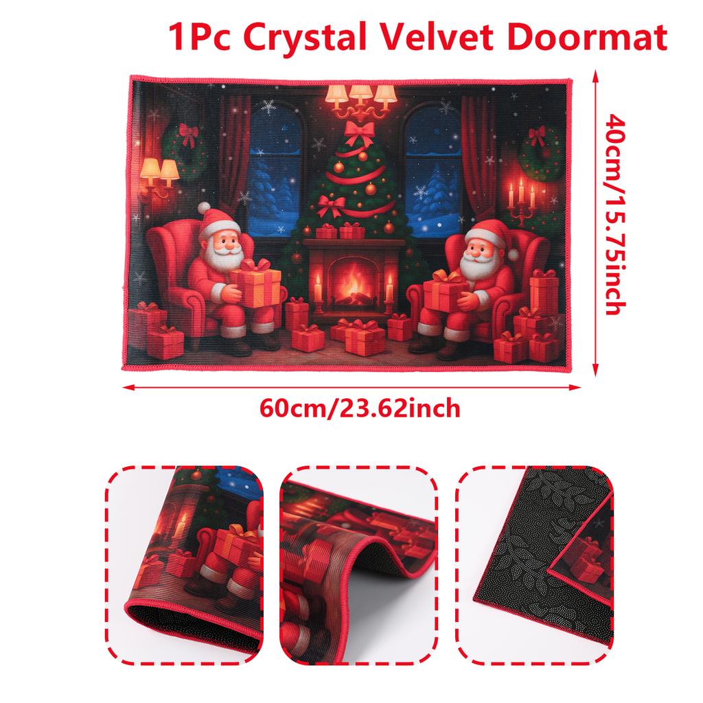 Christmas Floor Mat Outdoor Carpet Christmas Decor for Home 2025 Navidad Natal Santa Claus Door Mat Xmas Ornament New Year 2026