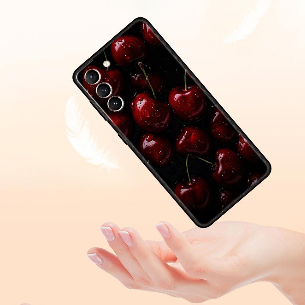 Cherries Cherry Fruit Phone Case For Samsung Galaxy S24 S23 S22 Ultra S20 S21 FE 5G S10 S9 Plus S10E S8 S7 Edge Silicone Cover