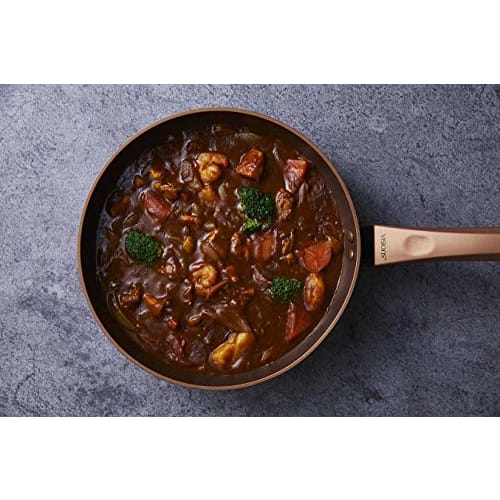 PEARL METAL VISIONS Deep Frying Pan, 24cm, Induction Compatible, Gold Coating, CP-8814