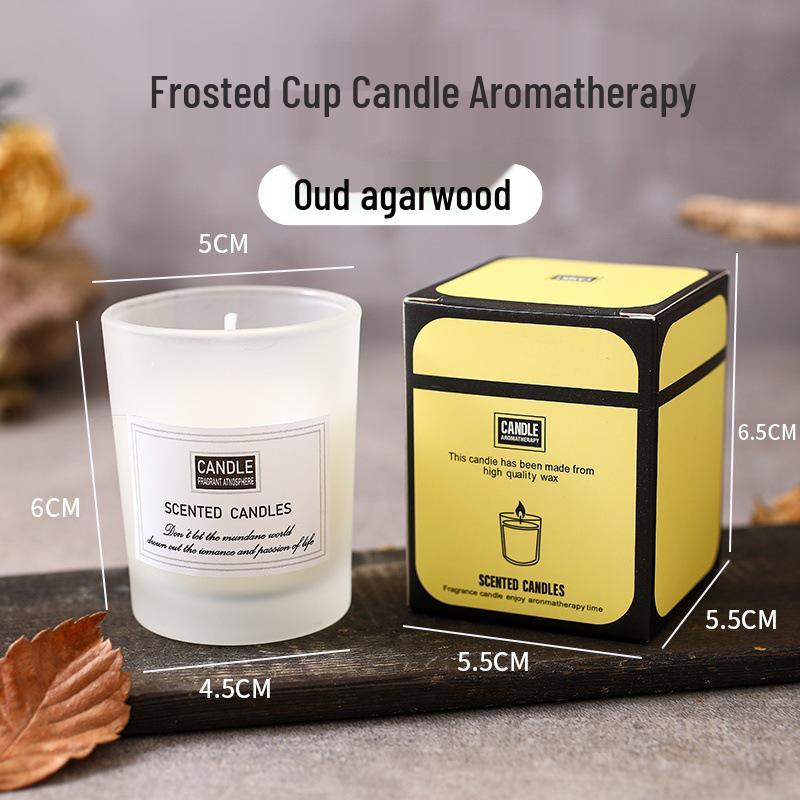 Luxury Frosted Cup Smokeless Scented Candle - Handmade, Long-lasting Fragrance, Perfect Home Gift.