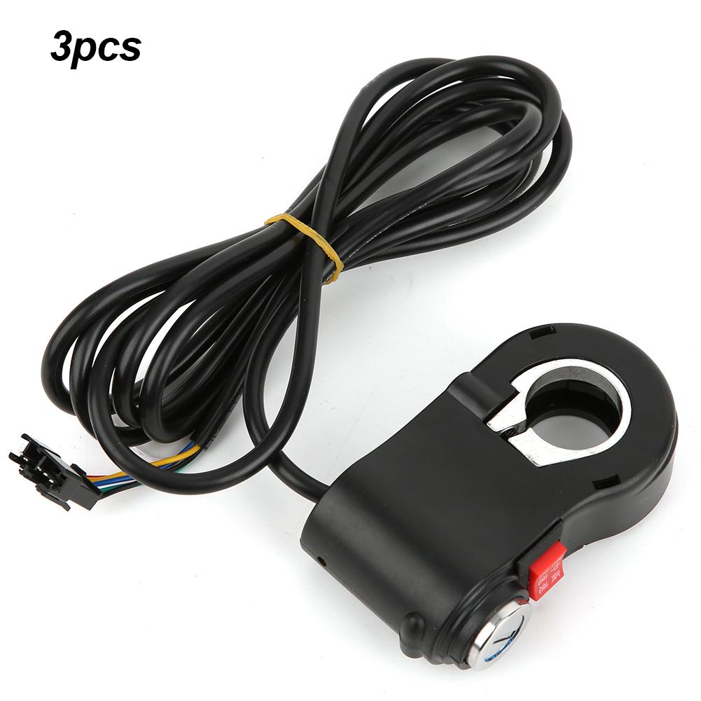 3pcs Handlebar Switch On Off Button 3 Speed Position with Lock Parts for Electric Bike