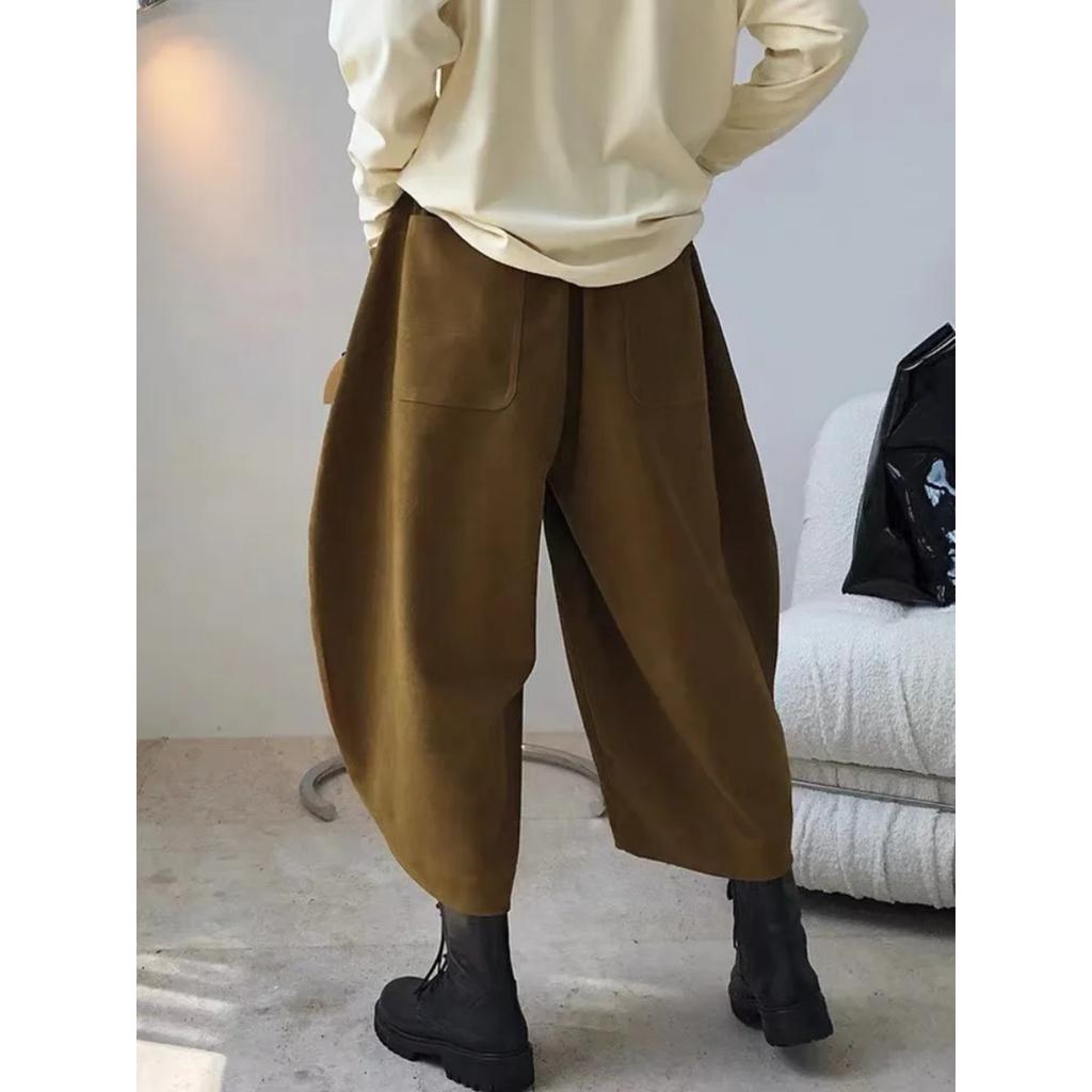 Herbst Freizeit Haremshose Damen Baumwolle High Waist Hose Retro Locker Pumphose Damen Übergröße Hose Baggy Jogginghose 5XL