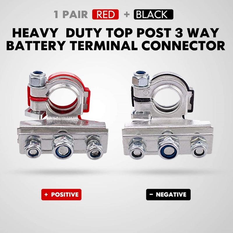 2 Pcs Easy Installation Car Truck Battery Terminals Copper Plated Clamp Terminal Heavy Duty Terminals Connectors