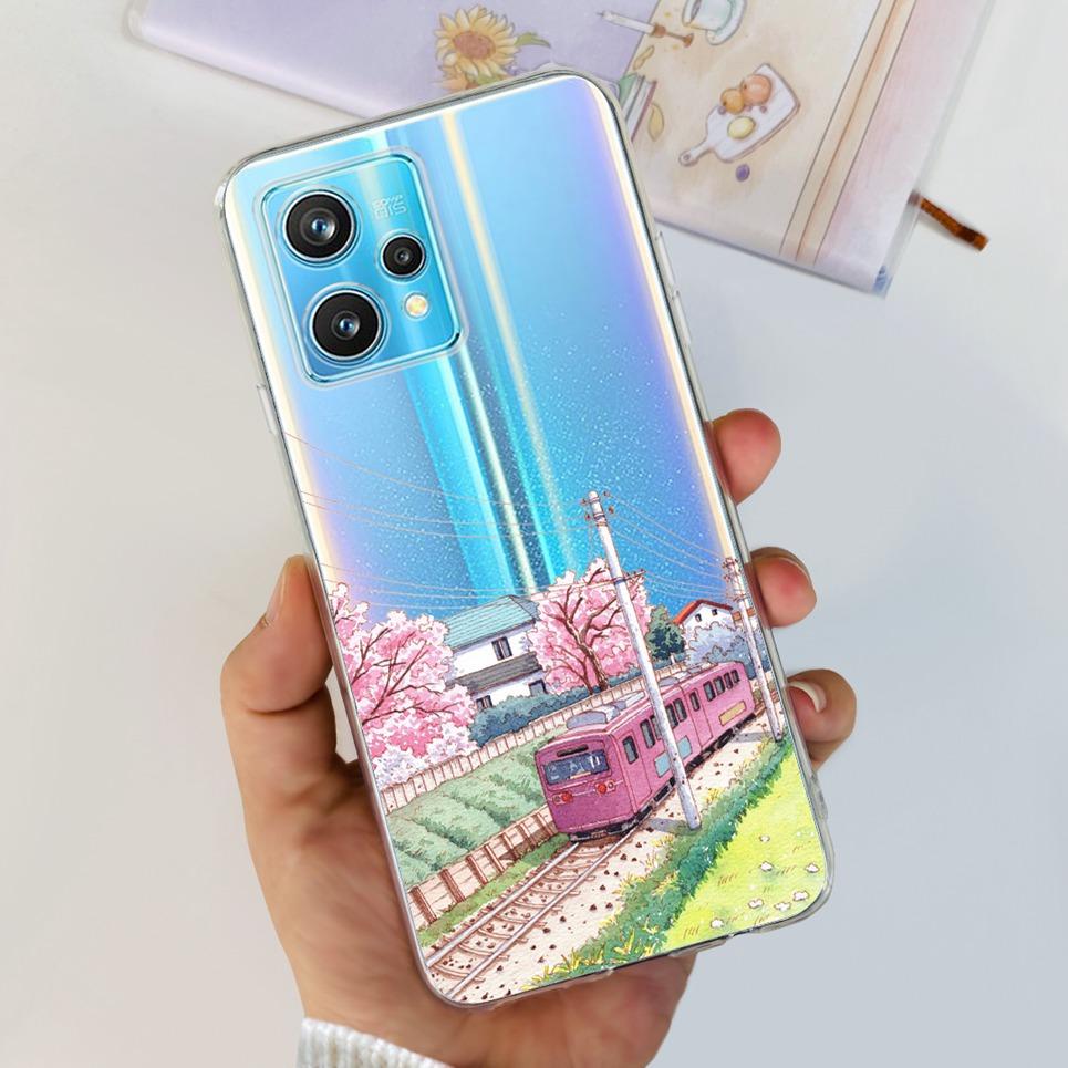 RMX3521 For Realme 9 4G Phone Case Back Cover Couple Love Heart Pattern Camera Protection Bumper For Realme9 Soft Silicone Etui