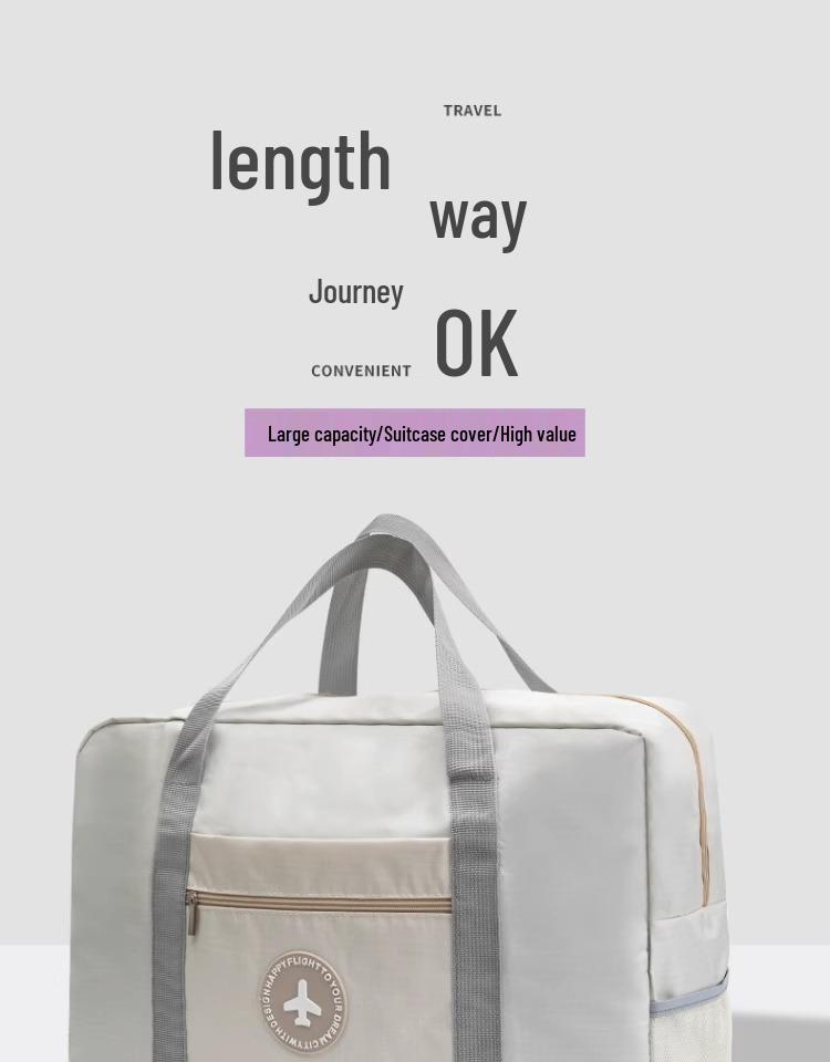 Women's Foldable Short-Distance Travel Bag with Trolley Functionality