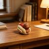3D Printed Duck Ornament Hot Dog Figurine, Cute Food Animal Sculpture Playful Office with Matte Finish, Funny Mini Desk Toy Home Decor Unique