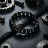 Bracciale Catena Cuban Demon Curb Stile Scuro Placcato Nero 15mm Per Uomo Acciaio Inossidabile 316L