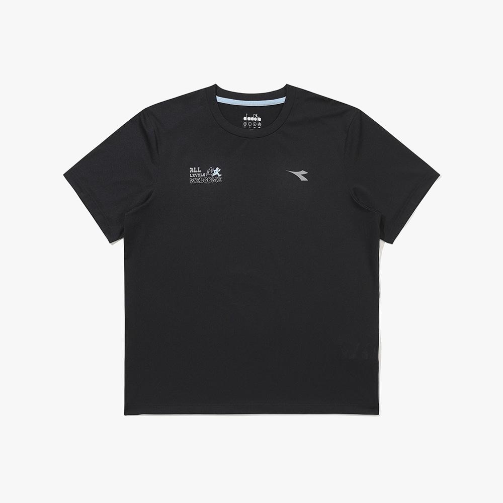 Diadora Functional Poly Mesh Running Short Sleeve T-Shirt Black