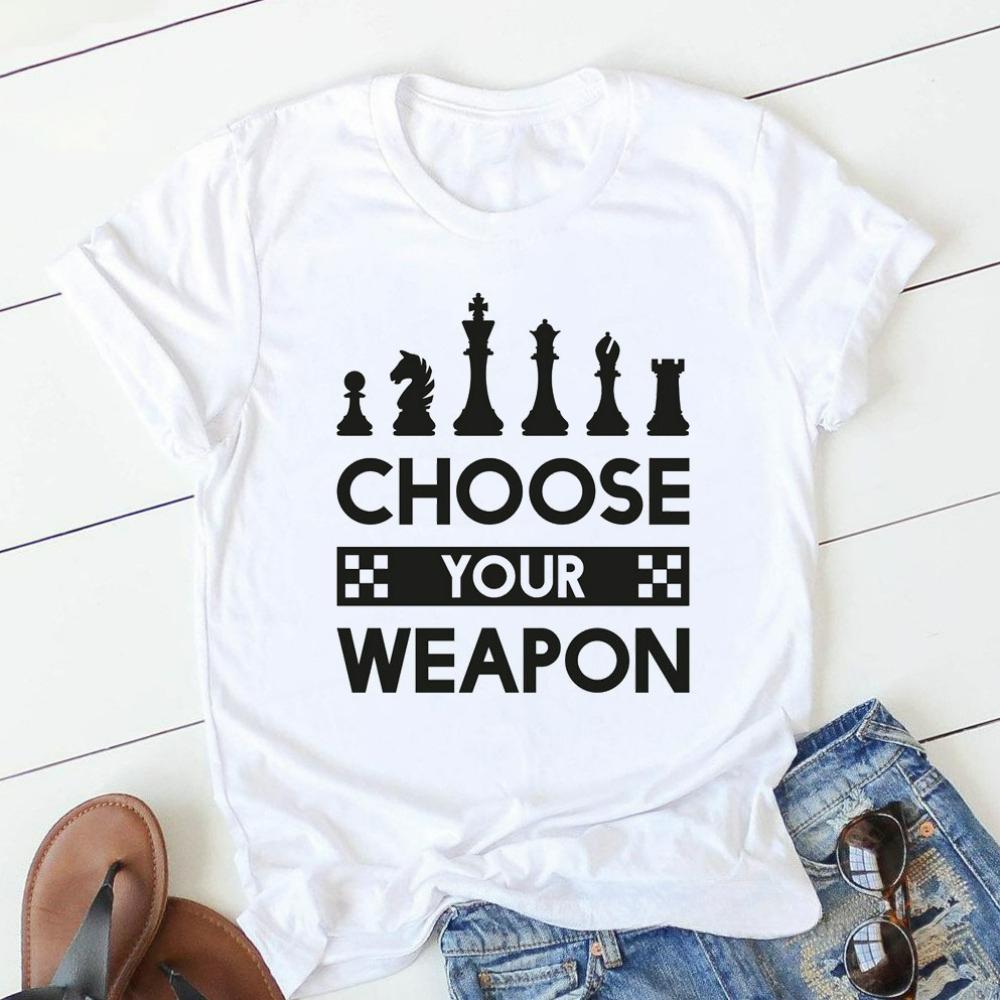 Creative Chess T-shirt The Game Chess Print Funny T Shirts Men Women Unisex Casual Tops White T-Shirt Graphic TShirts Streetwear
