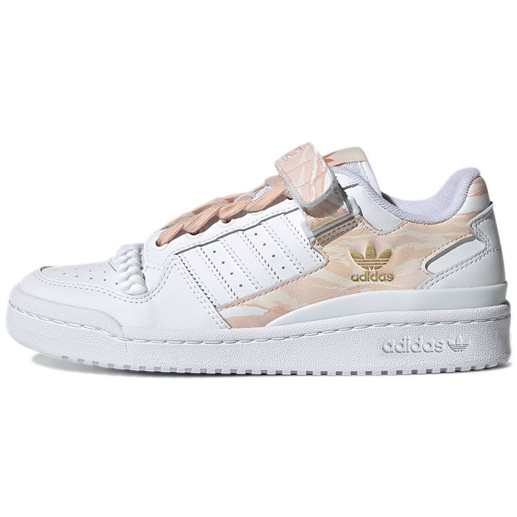 Adidas Originals Forum Low Leather Velcro Low-Top Skate Shoes Women Sneaker White Beige GY6984