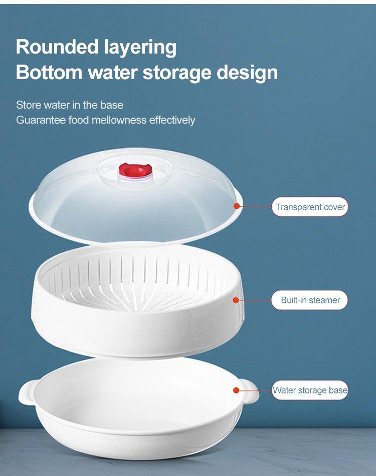Microwave Heating Steamer Household Large Capacity Steamer Kitchen Steamer Box Steamer Rack Can Exhaust Steam