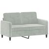Vidaxl Sofa 2-Osobowa, Jasnoszara, 120 Cm, Tapicerowana Aksamitem