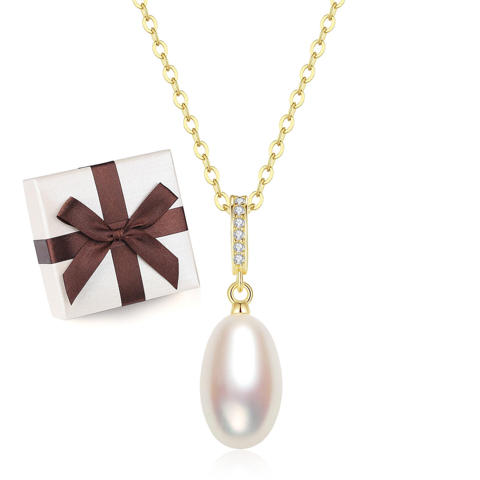 [KOAI] Freshwater Pearl Pendant Birthstone Necklace for Women