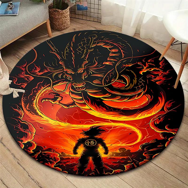 Dragon Ball Super Round Area Rug Carpet Rug For Living Room Bedroom Sofa Playroom Decor Nonslip Floor Mat