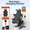 Motorcycle Bike Phone Holder w/ Shock Absorbe Handlebar M8 M10 Rearview Mount for 4.7-7.1 inch Shockproof Mobile Phone Stand