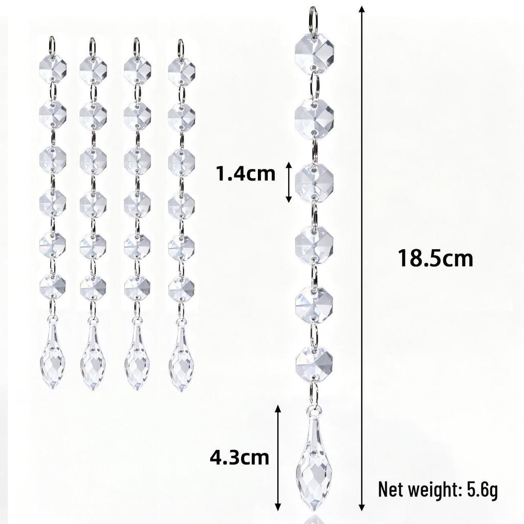 Acrylic Snowflake & Water Drop Beaded Ornaments - Christmas Tree Decoration in 12 Colors